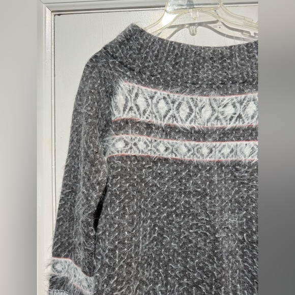 Anthropologie Sleeping On Snow FAROE Soft Fair Isle Off Shoulder Wool Sweater - Picture 8 of 11